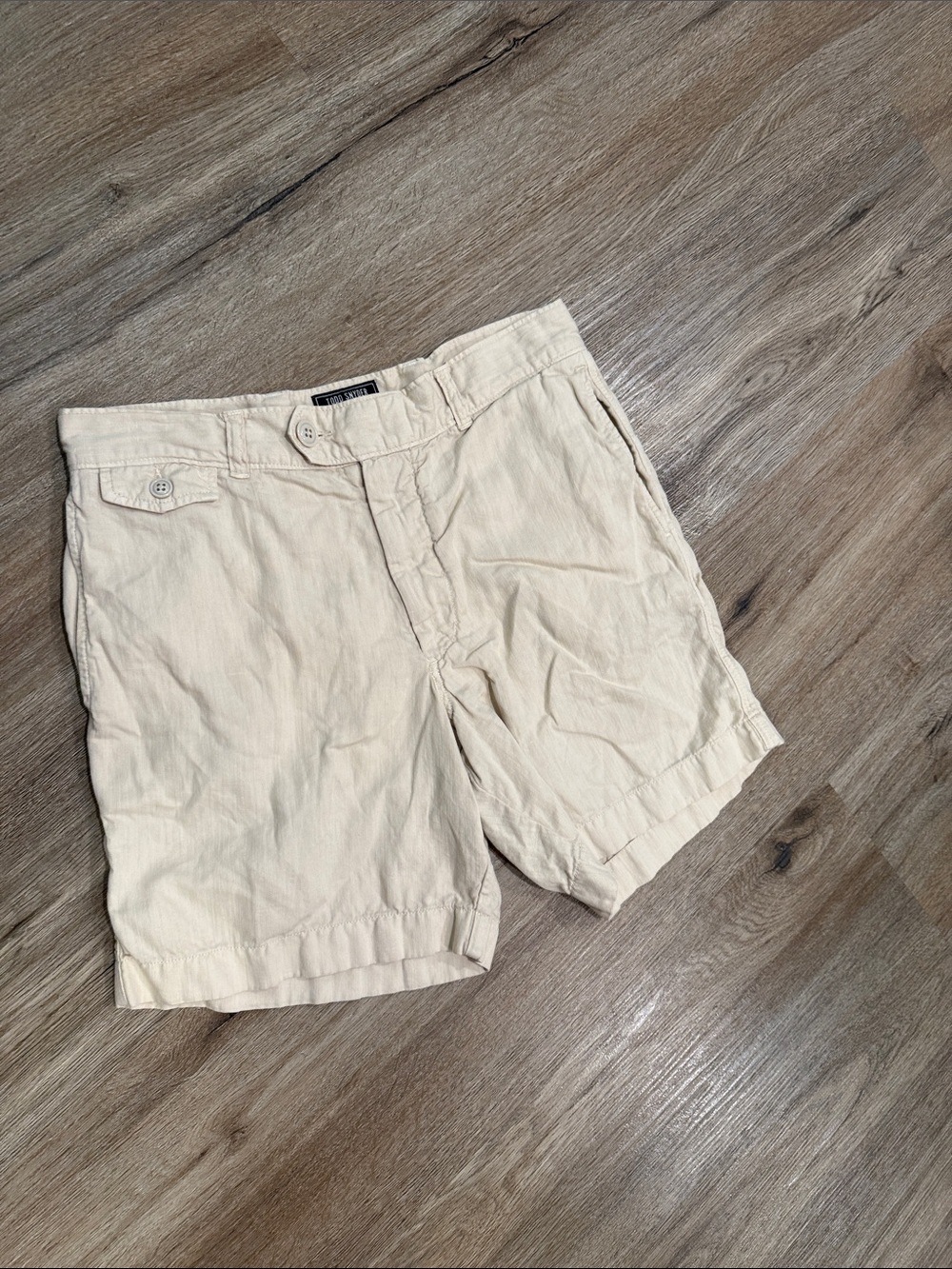 Todd Snyder Beige Cotton-Linen Chinos